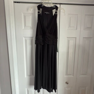 Women's Jones Wear Dress Black Halter Dress with Silver Accents Size 16 SKU525